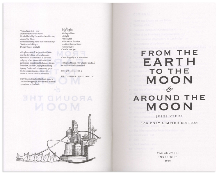 Apollo Astronauts Signed Limited Edition of ''From the Earth to the Moon'' and ''Around the Moon'' -- Signed by Walt Cunningham, Frank Borman, James McDivitt, Charlie Duke & Fred Haise